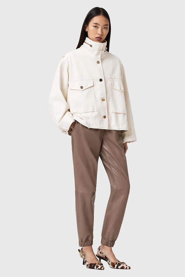 Ρούχα Δερμάτινο παντελόνι AllSaints JEN W064TE καφέ