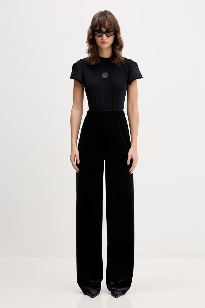 VETEMENTS spodnie welurowe WE76PA420B czarny
