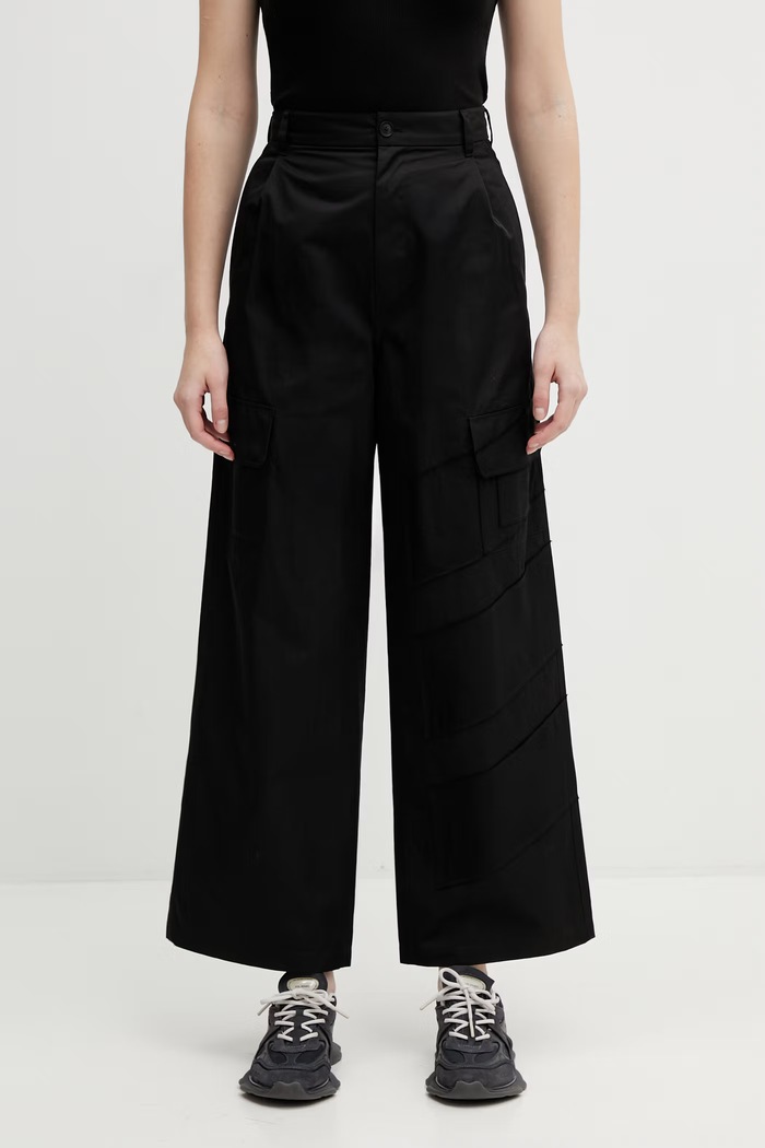 Παντελόνι Y-3 WEQT WIDE PANTS cargo μαύρο KD9183