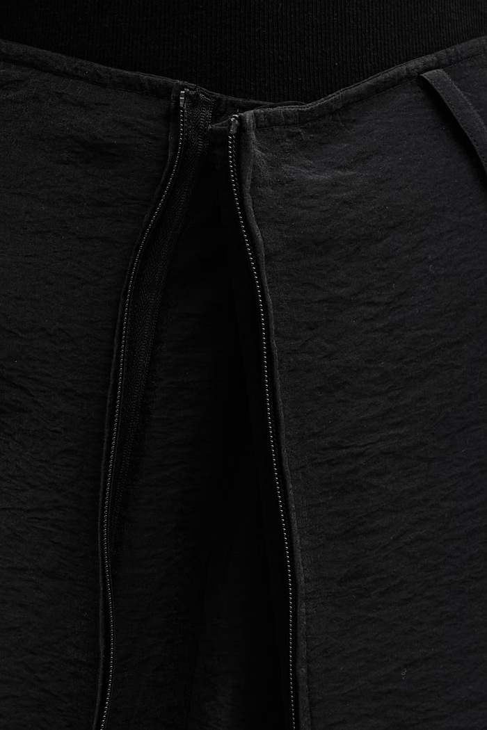 Y-3 W UT WIDE PANTS pantaloni cu adaos de in pentru femei KG3562 negru