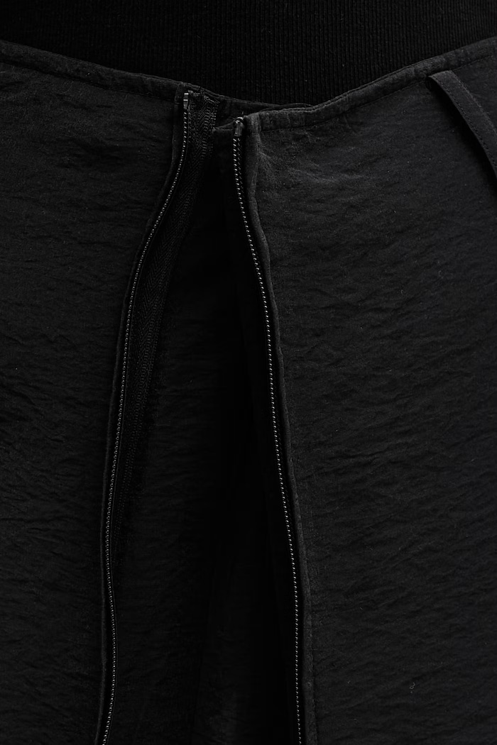 Y-3 W UT WIDE PANTS pantaloni cu adaos de in pentru femei KG3562 negru