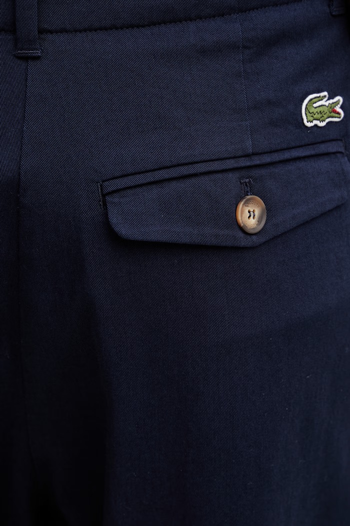 Lacoste Pantaloni din bumbac cu elastan pentru femei bleumarin HF0205
