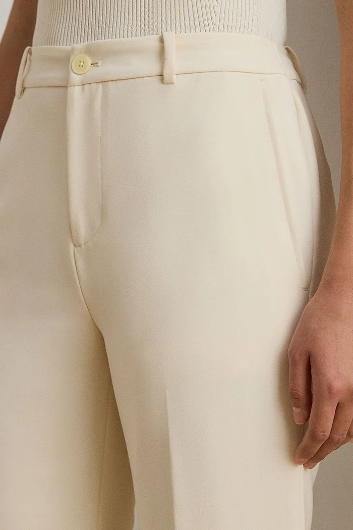 Lauren Ralph Lauren spodnie straight damskie beżowy 200P08857