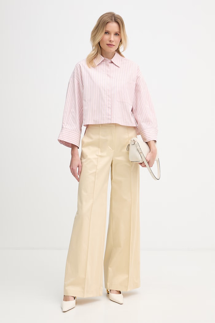 Max&Co. nohavice dámske bavlnené s elastanom MCOVERTICE 2616131044200 béžová SS26
