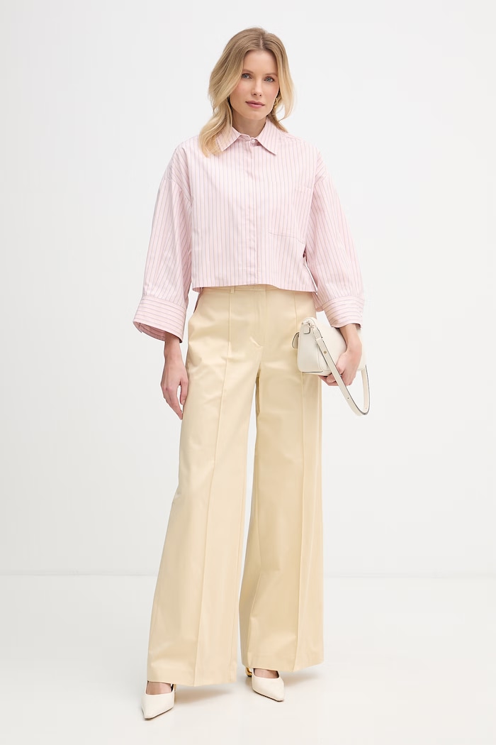 Max&Co. nohavice dámske bavlnené s elastanom MCOVERTICE 2616131044200 béžová SS26