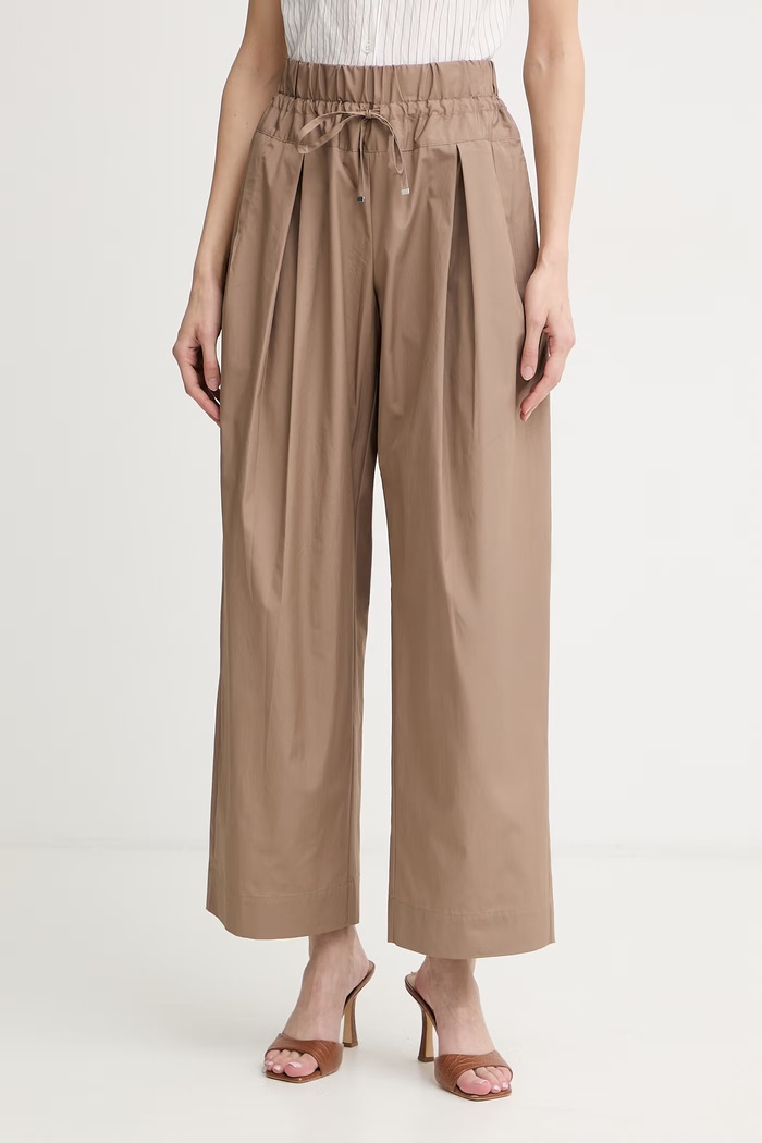 Max&Co. pantaloni pentru femei, din bumbac MCOOTTO maro 2616131094200