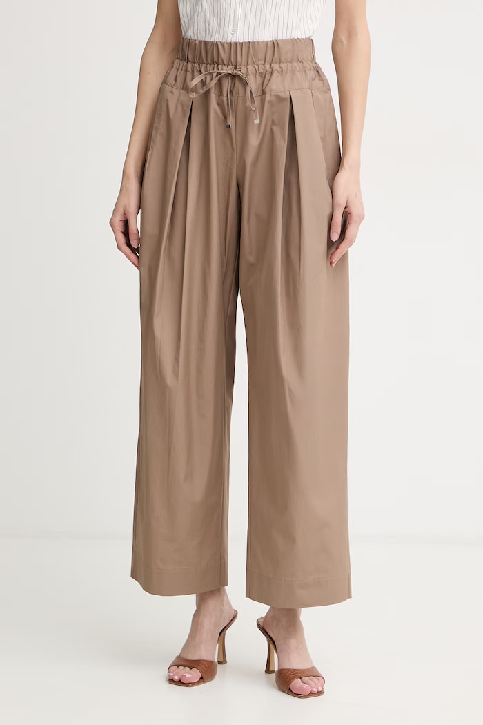 Max&Co. pantaloni pentru femei, din bumbac MCOOTTO maro 2616131094200