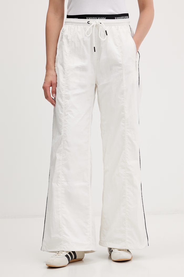Tommy Jeans spodnie damskie biały DW0DW22289