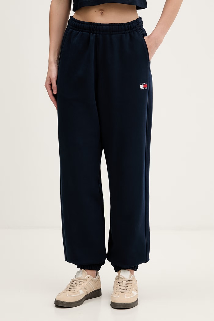 Tommy Jeans spodnie dresowe damskie bawełniane granatowy DW0DW22780