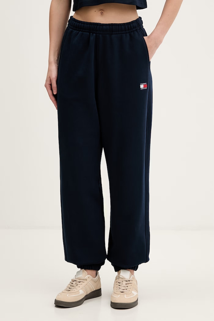Tommy Jeans spodnie dresowe damskie bawełniane granatowy DW0DW22780