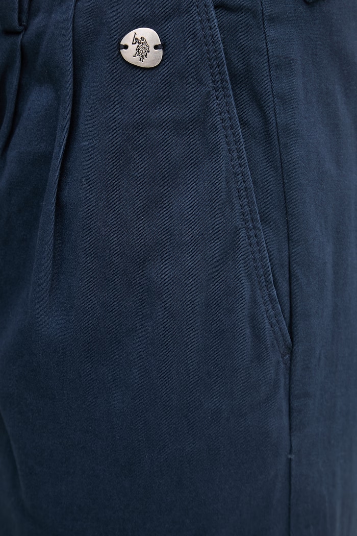 U.S. Polo Assn. nohavice dámske s bavlnou dlhé široké tmavomodrá WUP2260