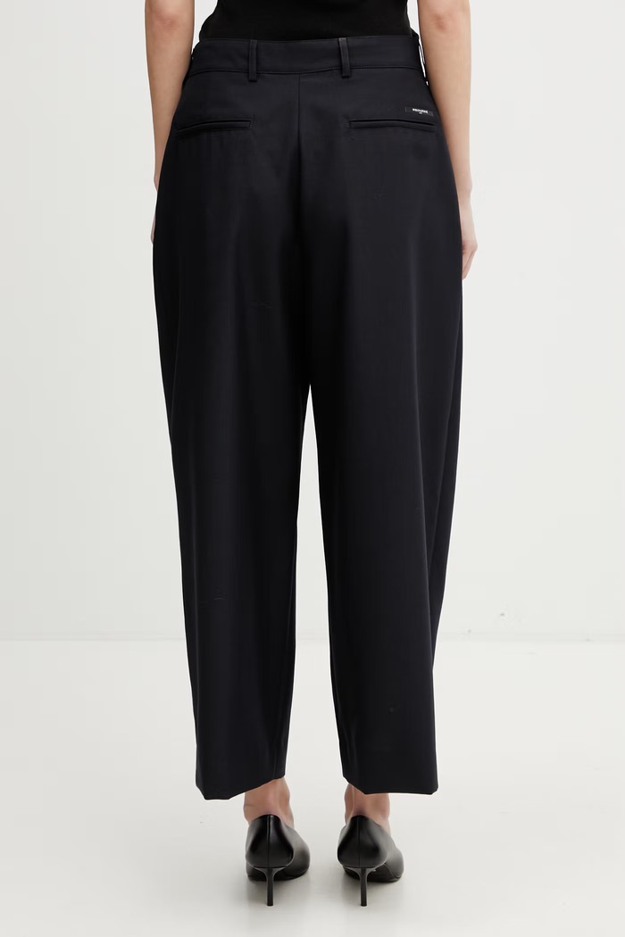 Одежда Maison Kitsuné брюки с добавлением шерсти для женщин QW01107WT3031 тёмно-синий