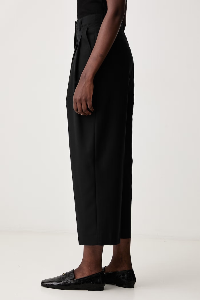 Maison Kitsuné Carrot pantaloni con misto lana da donna nero QW01107WT3031
