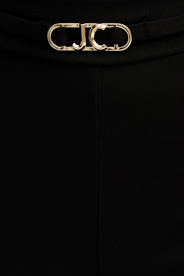 Just Cavalli pantaloni evazați pentru femei negru 80PAC101.J0253