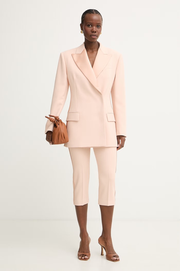 Elisabetta Franchi nohavice capri dámske PA19063E2 béžová SS26