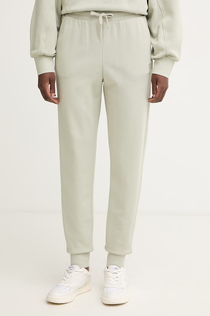 Armani Exchange spodnie dresowe damskie bawełniane beżowy XW001733.AF18990