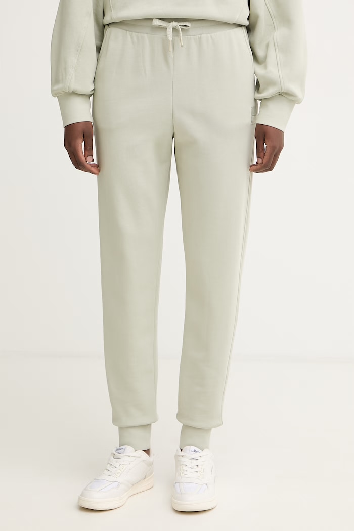 Armani Exchange spodnie dresowe damskie bawełniane beżowy XW001733.AF18990