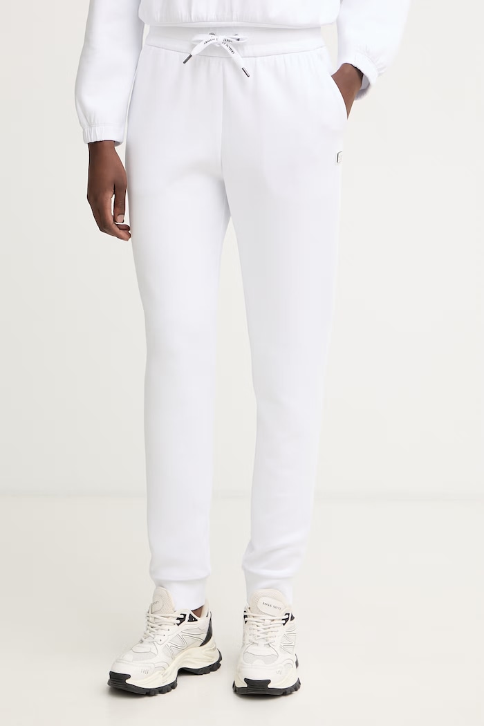 Armani Exchange teplákové nohavice dámske s bavlnou biela XW001745.AF10818