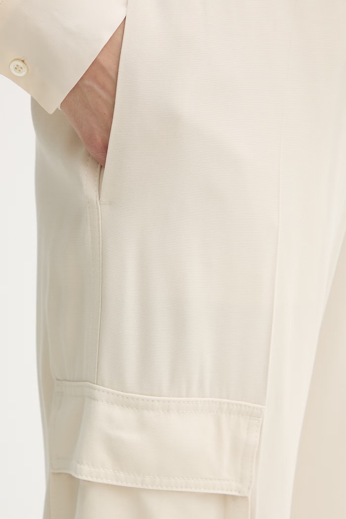 BOSS pantaloni cargo pentru femei, cu vâscoză Tianamia1 bej 50556626