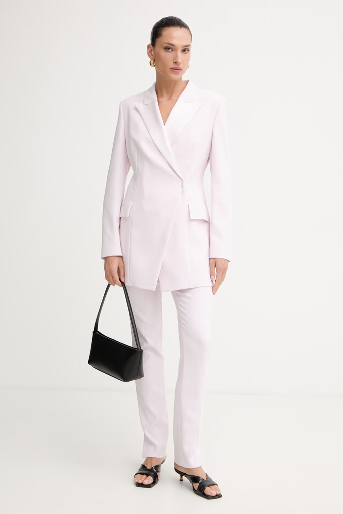 BOSS spodnie slim fit damskie z wiskozą Tapria2 50558303 różowy SS26