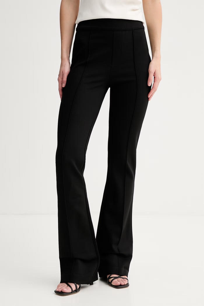 HUGO spodnie wide leg damskie z wiskozy Nolphine czarny 50557484