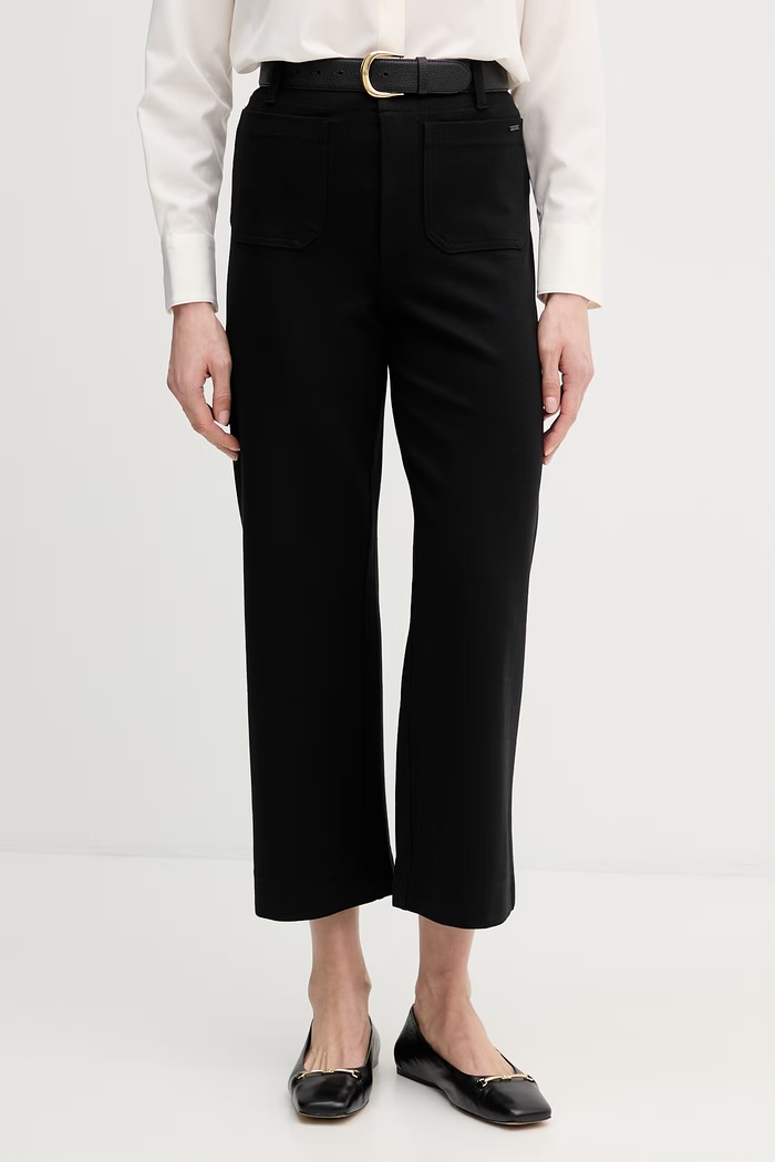 Dkny spodnie z elastanem czarny DJ6P3119