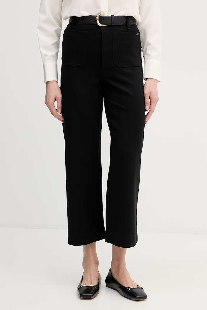 Dkny spodnie z elastanem czarny DJ6P3119