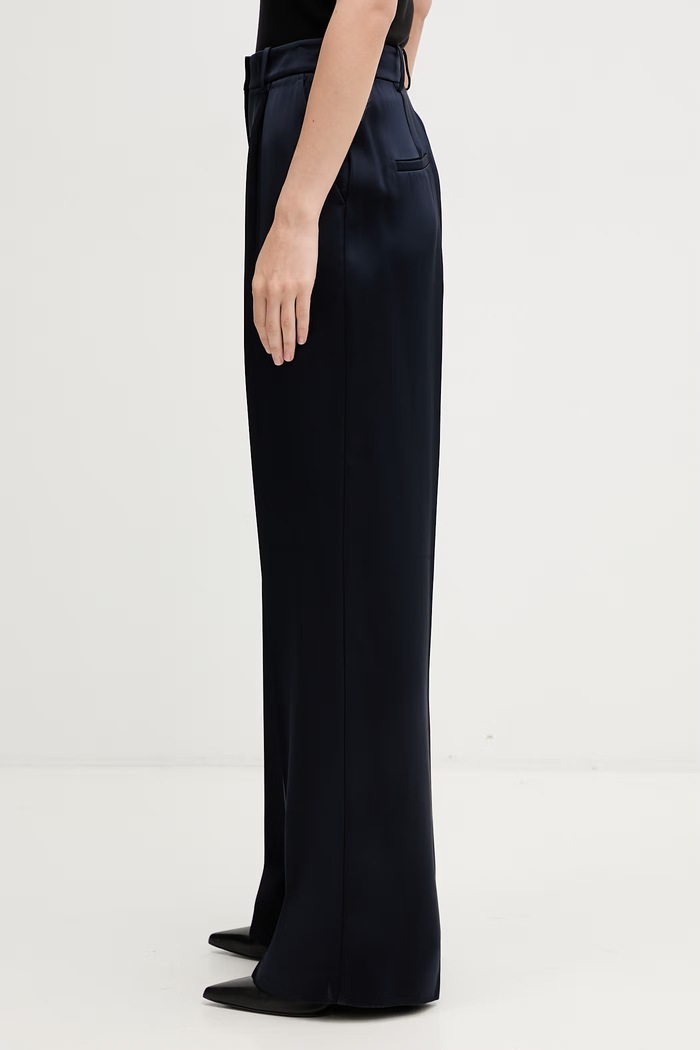 Anine Bing TRENT TROUSER - NAVY παντελόνι από βισκόζη γυναικείο A.03.12021.NAV01 σκούρο μπλε SS26