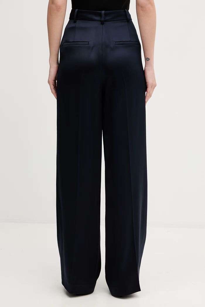 Ρούχα Anine Bing TRENT TROUSER - NAVY παντελόνι από βισκόζη γυναικείο A.03.12021.NAV01 σκούρο μπλε