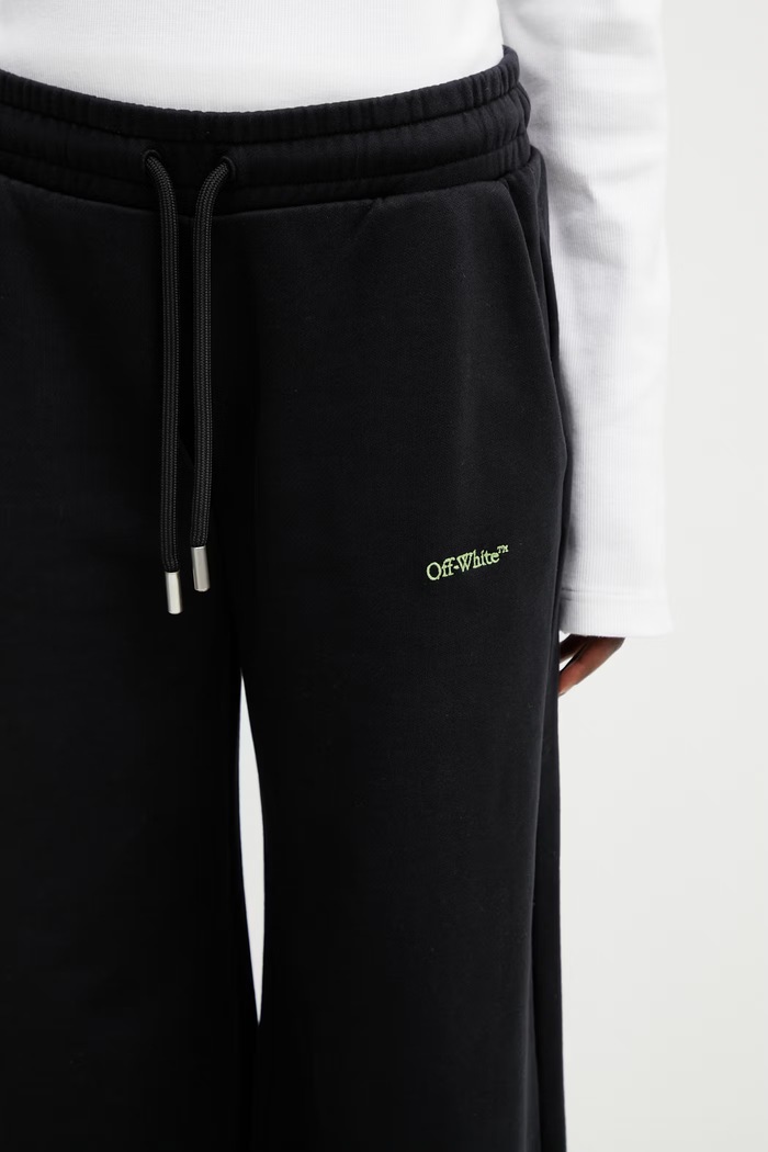 Off-White Bookish Reg pantaloni de trening pentru femei din bumbac negru 2CH022S26FLE001
