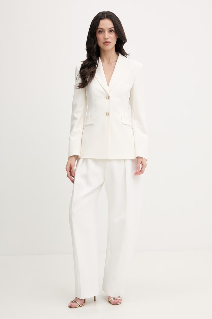 Karl Lagerfeld pantaloni pentru femei, din in Karl Lagerfeld Studio B2W10147 alb SS26