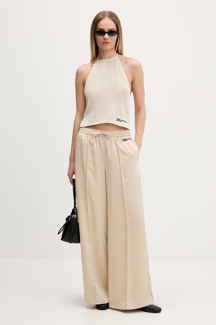Karl Lagerfeld Jeans nohavice dámske B2W10058 béžová SS26