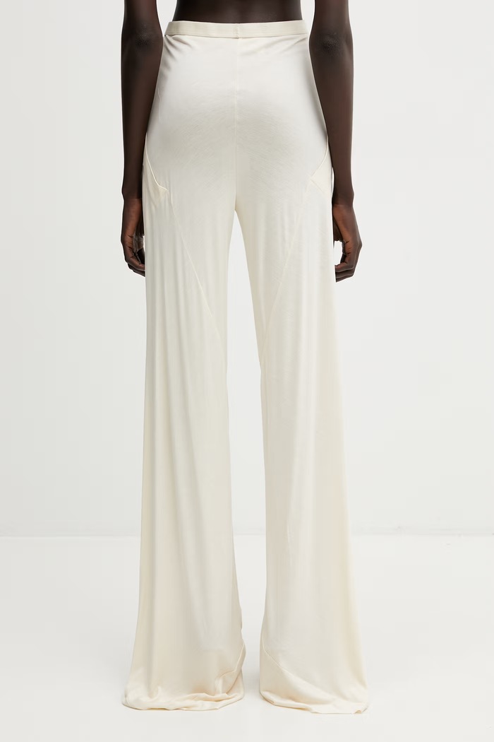 Oblečenie Rick Owens Lilies nohavice dámske z viskózy Bias LI01F7332.RV béžová