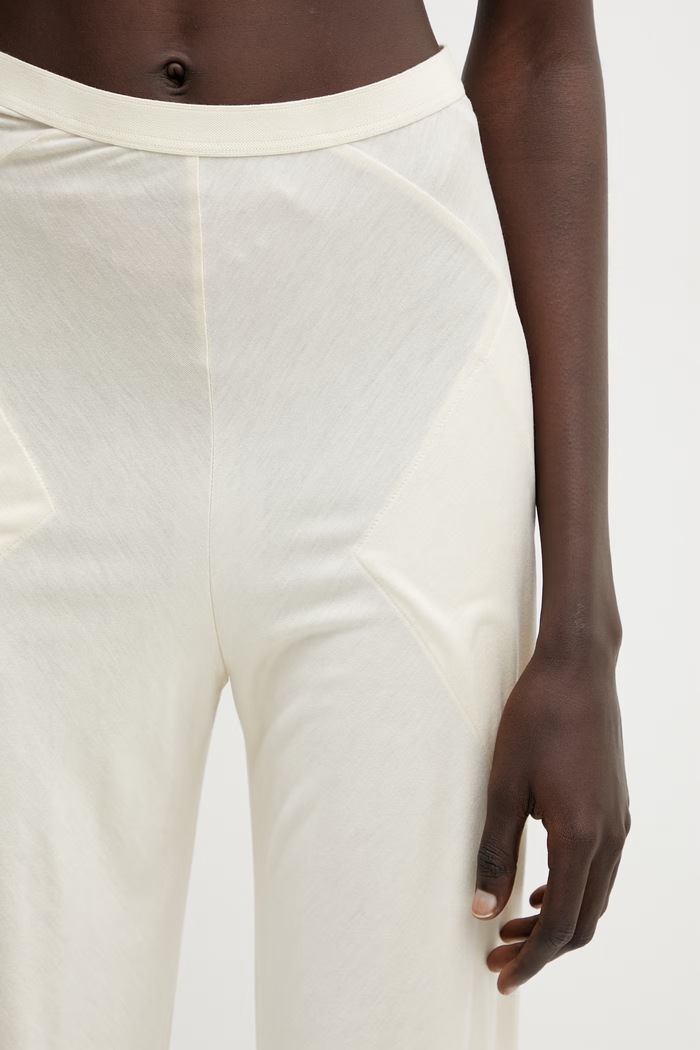Rick Owens Lilies nohavice dámske z viskózy Bias béžová LI01F7332.RV