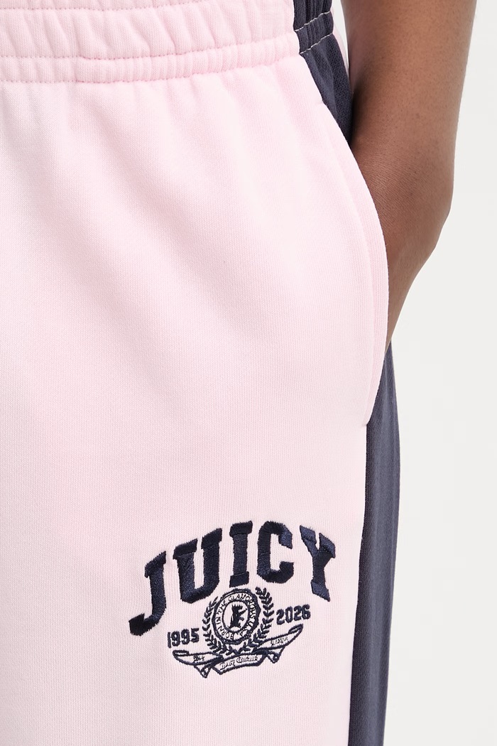 Juicy Couture donji dio trenirke ženski s pamukom CREST TRACKPANT roza JCSBJ126402