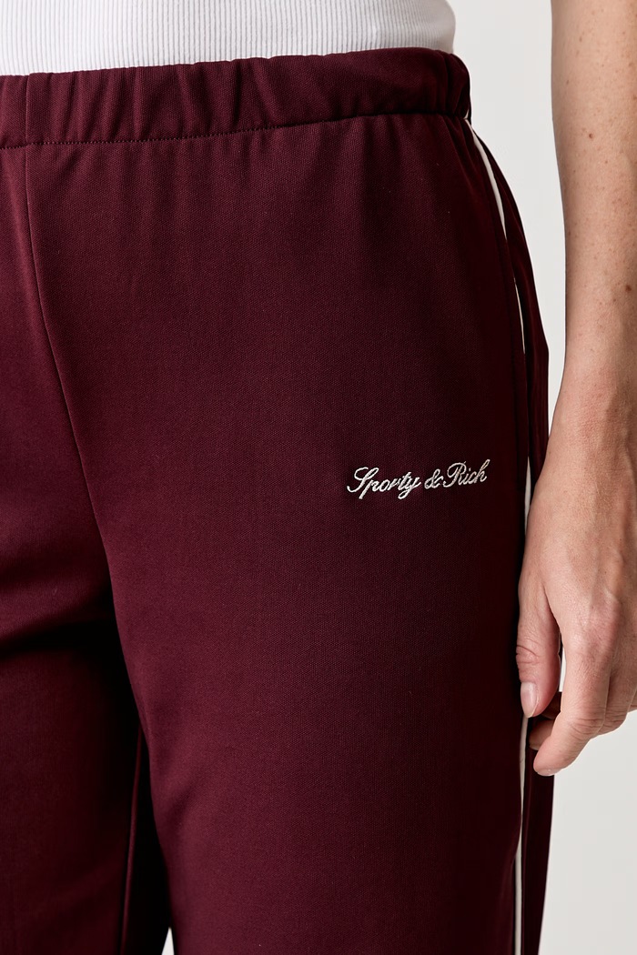 Sporty & Rich Signature Logo Retro Track παντελόνι επίσημο γυναικείο μπορντό PA05475326RE45