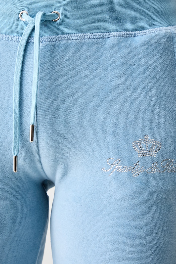 Sporty & Rich x Juicy Couture spodnie dresowe welurowe damskie PA067716689BL50 niebieski