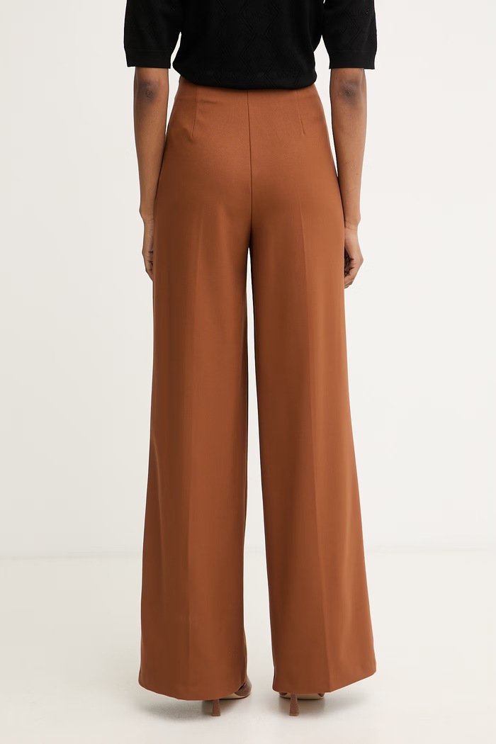 Abbigliamento Morgan pantaloni da donna con viscosa PCLIO.F marrone