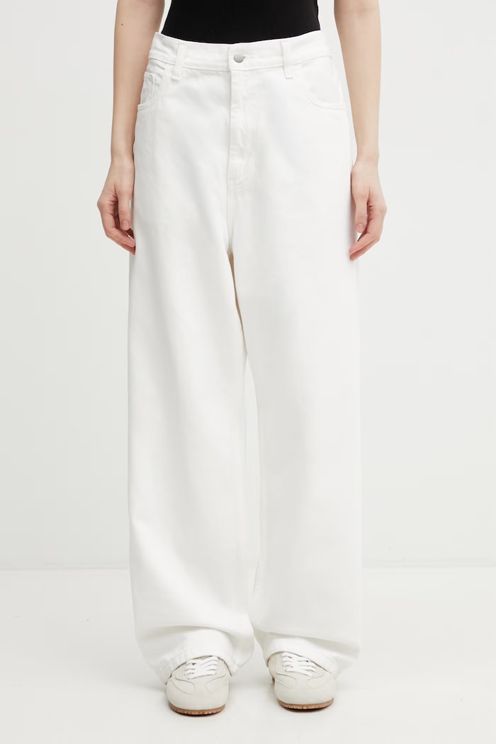 Carhartt WIP W' Brandon Pant blugi relaxed fit pentru femei alb I035892.202