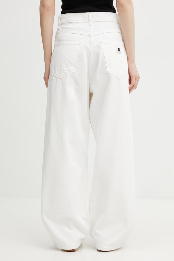 Îmbrăcăminte Carhartt WIP W' Brandon Pant blugi relaxed fit pentru femei I035892.202 alb