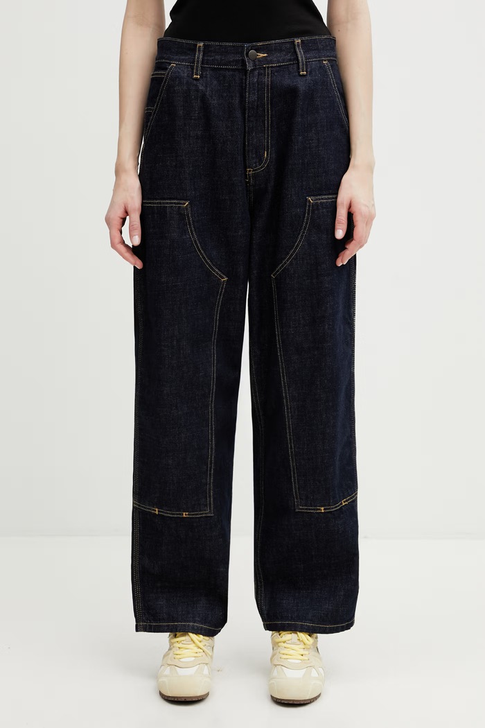 Carhartt WIP W' Brandon Double Knee Pant blugi loose pentru femei albastru I034462.102
