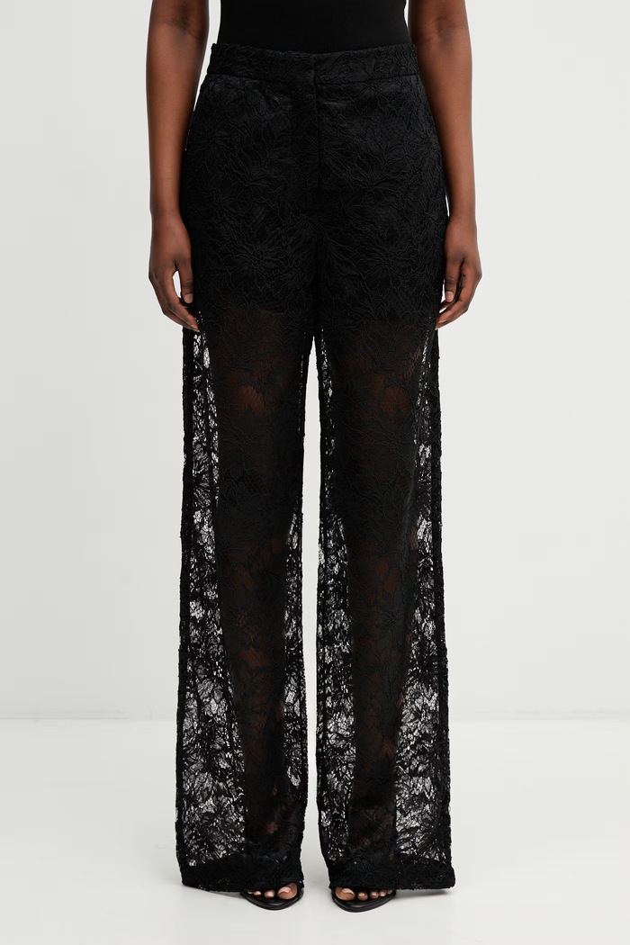 Sportmax Spxafoso pantaloni din dantelă pentru femei negru 2612781012600