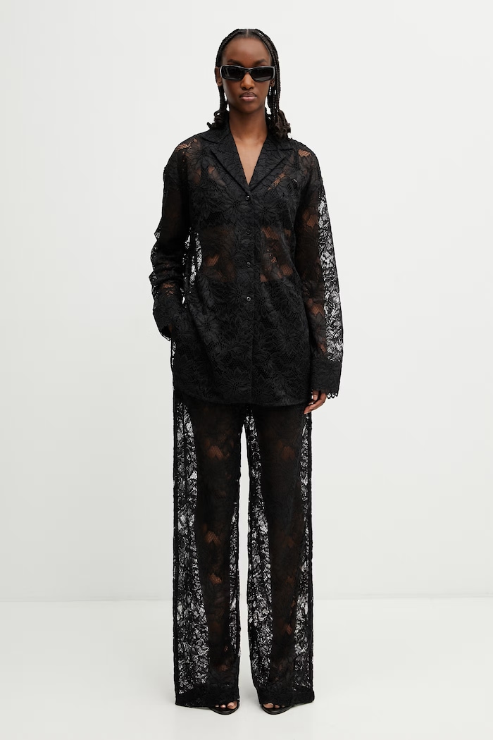 Sportmax Spxafoso pantaloni din dantelă pentru femei 2612781012600 negru