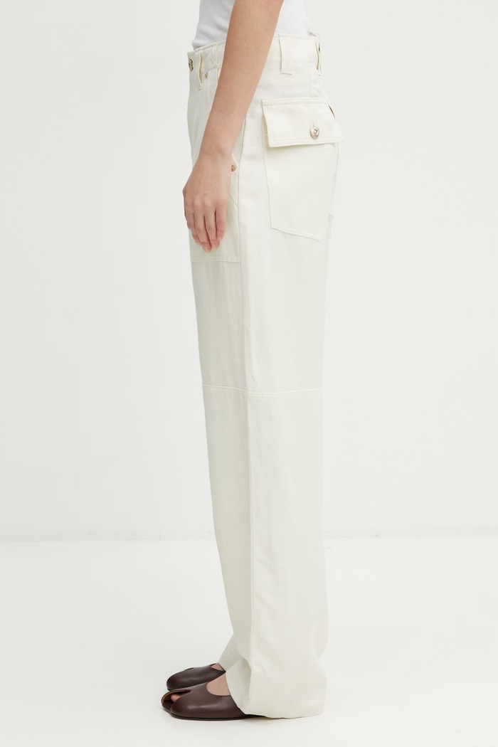 Wales Bonner Hymn pantaloni cu in pentru femei WS26TR04.LI02.100 bej SS26