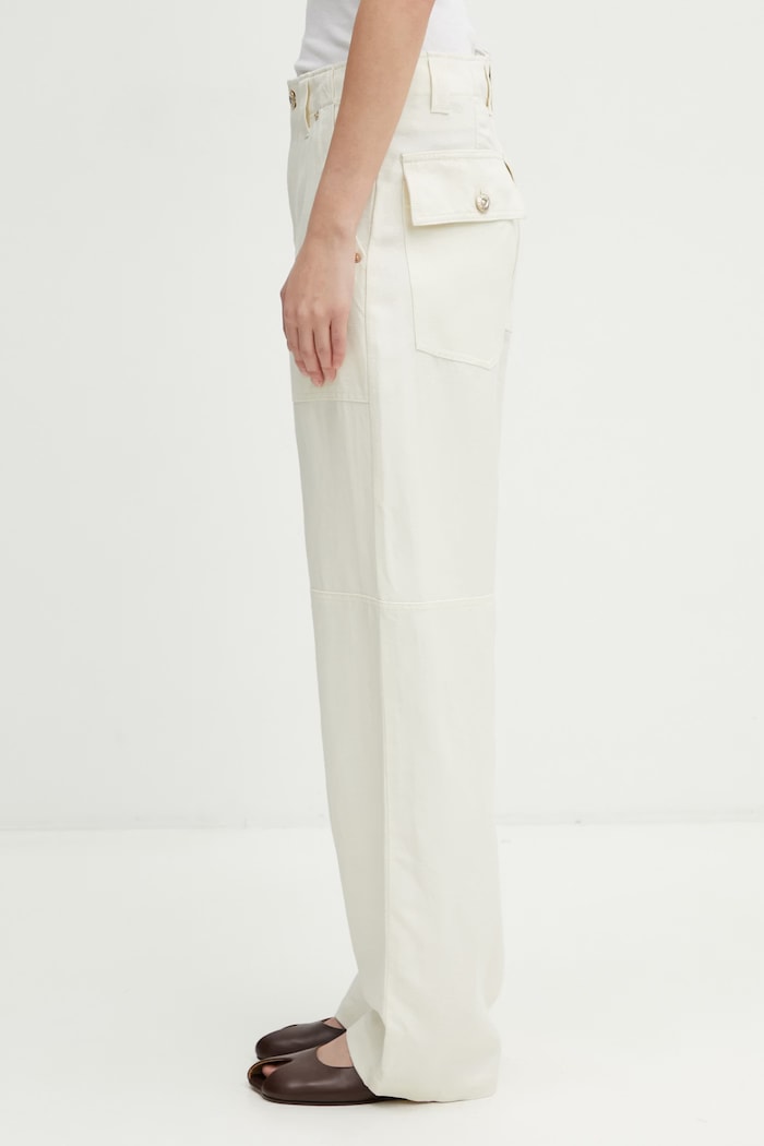 Wales Bonner Hymn pantaloni cu in pentru femei WS26TR04.LI02.100 bej SS26