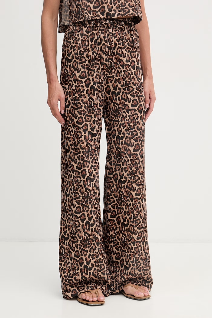 Paramidonna pantaloni pentru femei, din in maro SS26LPLEO.1