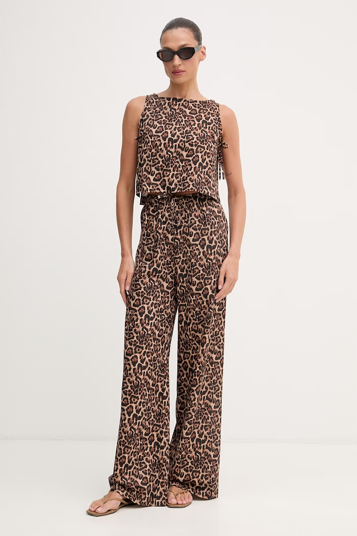 Paramidonna pantaloni pentru femei, din in SS26LPLEO.1 maro SS26