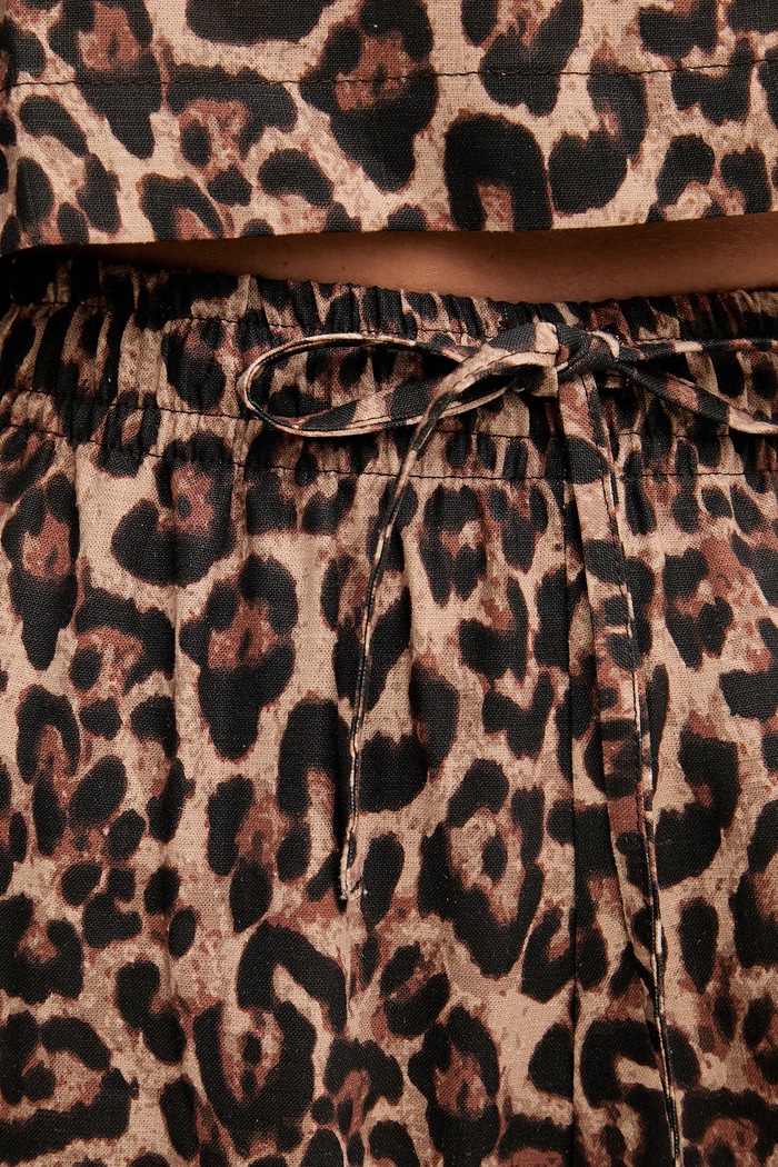 Paramidonna pantaloni pentru femei, din in maro SS26LPLEO.1