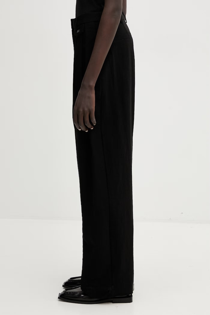 WRSTBHVR Dorea women's trousers with linen W8026SB.3482 black SS26