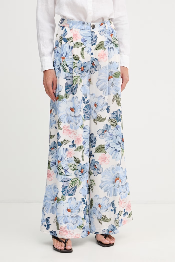 OUI Pantaloni da donna con viscosa blu 97148